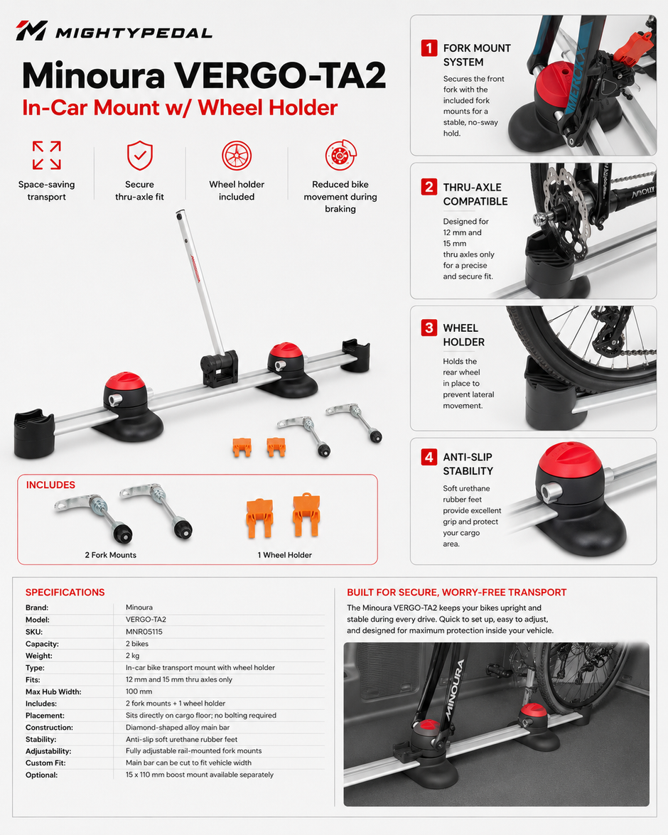 Minoura Vergo-TA2 In-Car Mount w/Wheel Holder