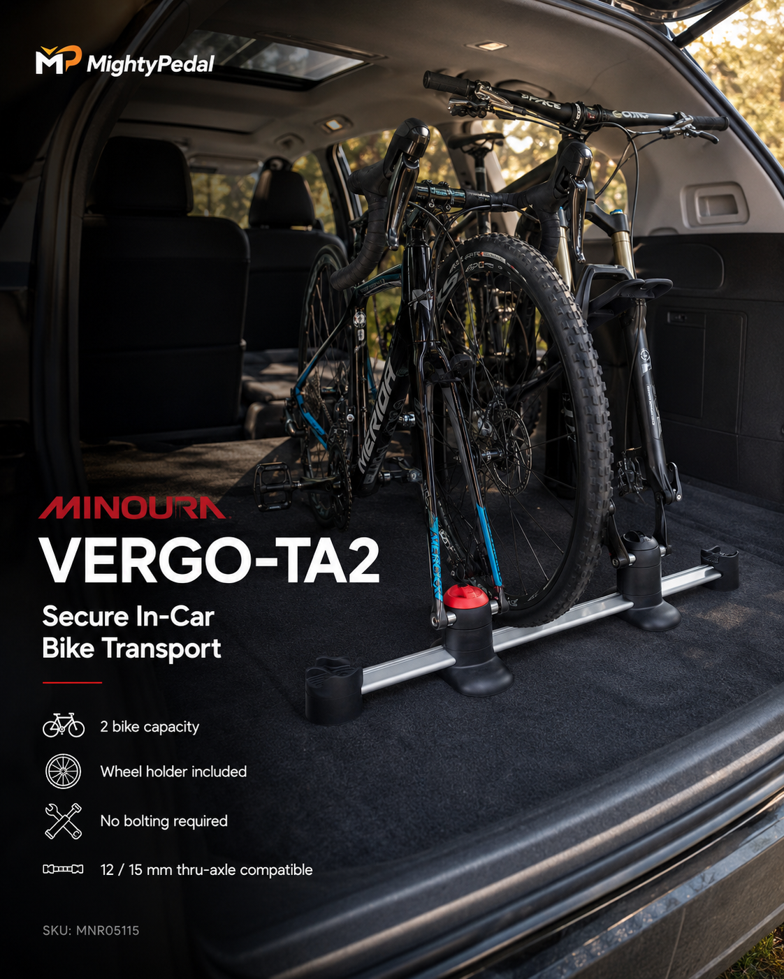 Minoura Vergo-TA2 In-Car Mount w/Wheel Holder