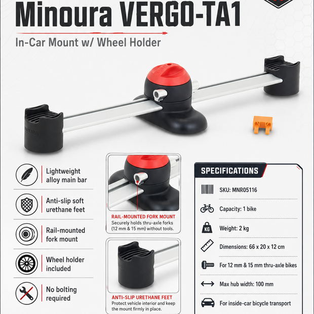 Minoura Vergo-TA1 In-Car Mount w/Wheel Holder