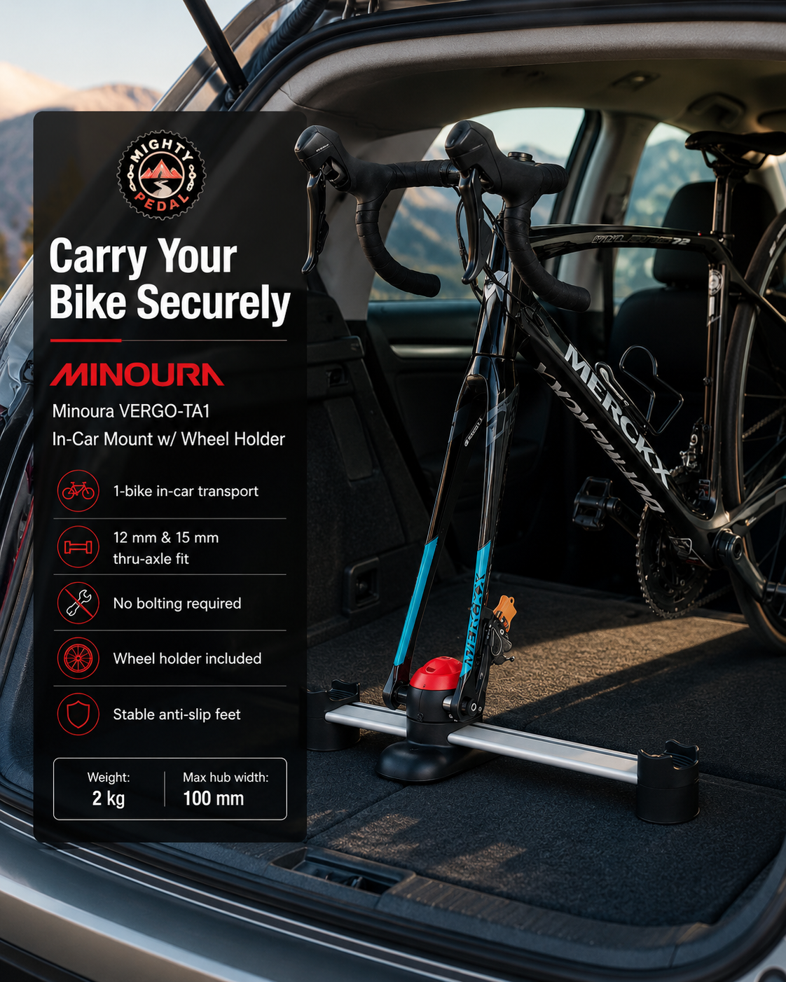 Minoura Vergo-TA1 In-Car Mount w/Wheel Holder