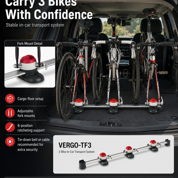 Minoura Transport Vergo-TF3  (for 3 bikes) in-car mount kit