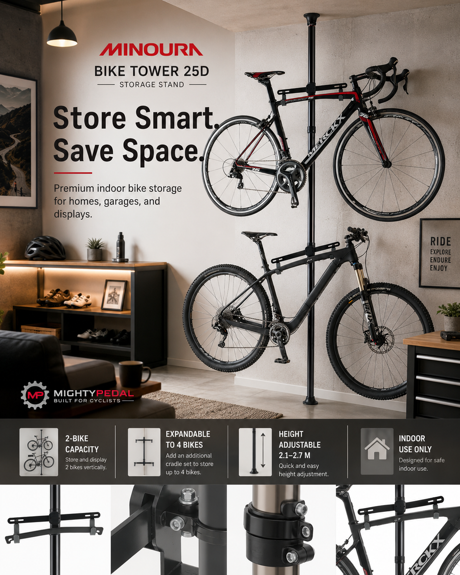 Minoura Bike Tower 25D Storage Stand (Black Color)