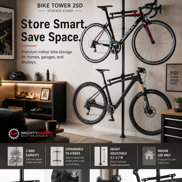 Minoura Bike Tower 25D Storage Stand (Black Color)