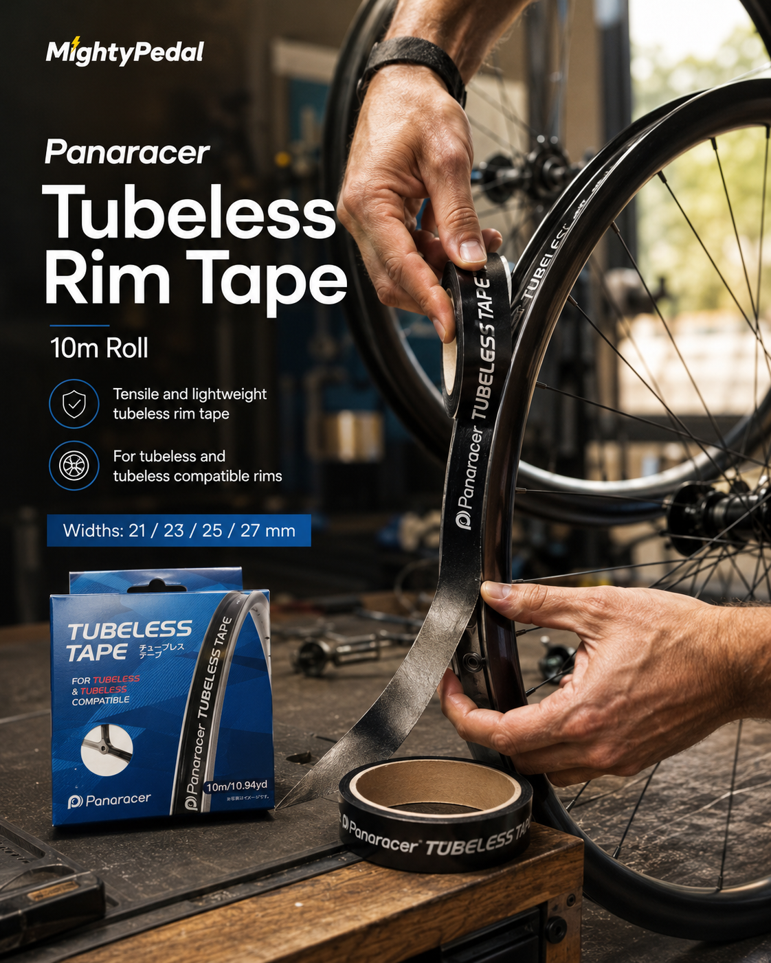 Panaracer Tubeless Rim Tape, 10m Roll