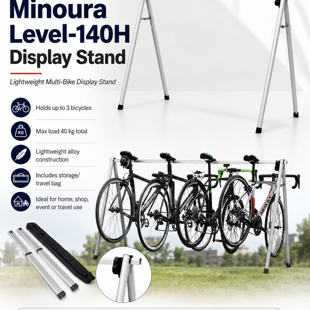 Minoura Level-140H Display Stand, Silver