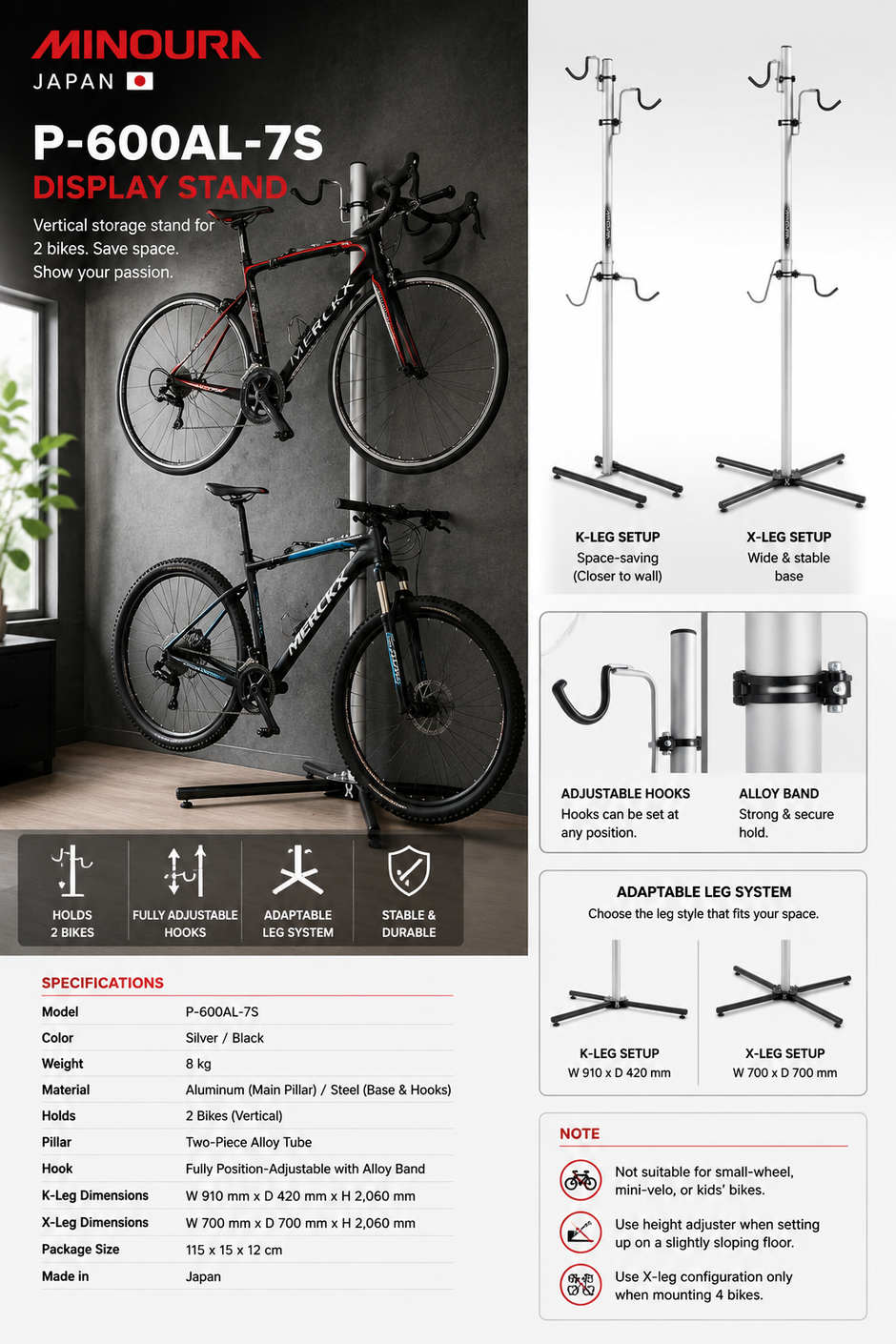 Minoura Display Stand P-600AL-7S