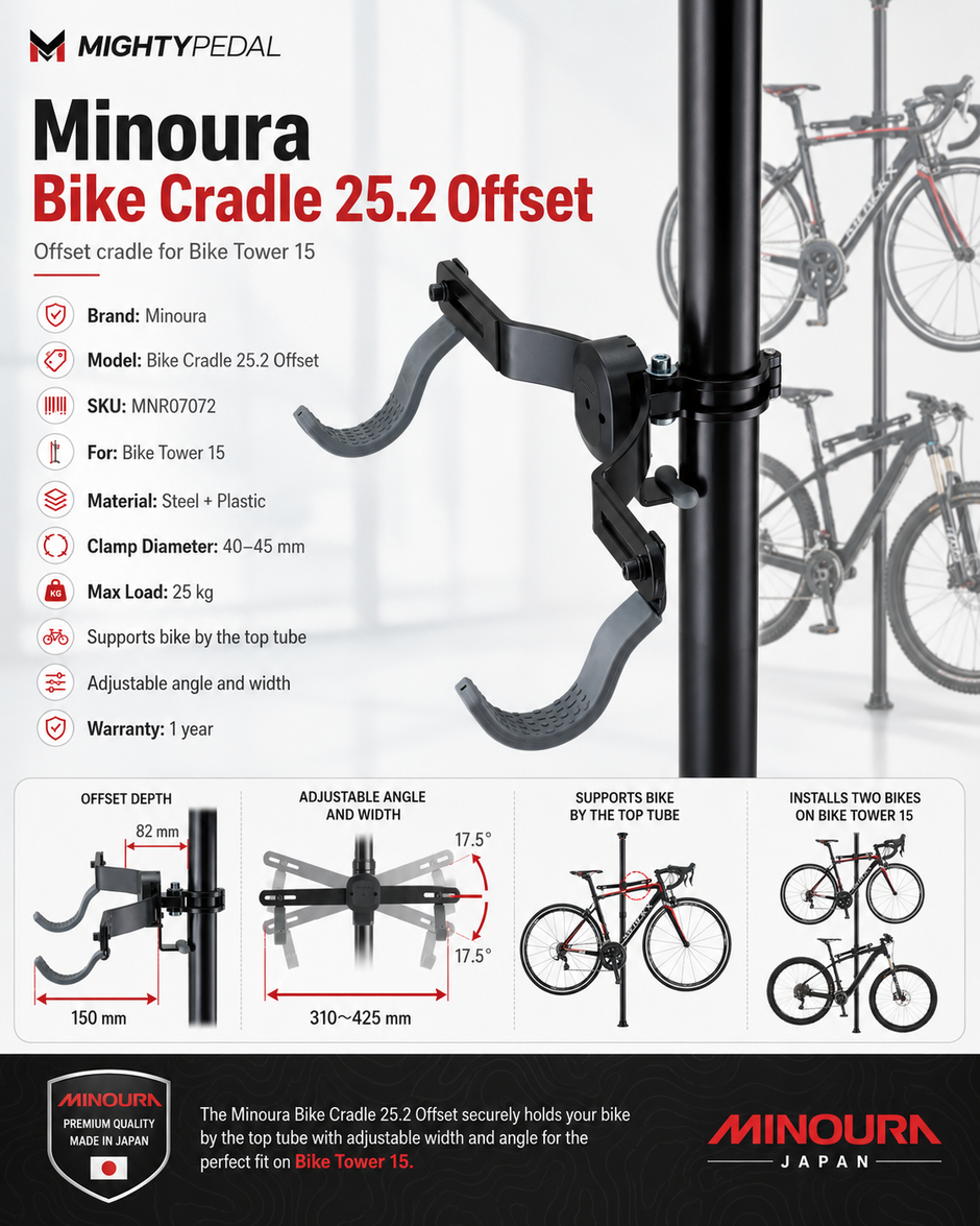 Minoura Bike Offset Cradle 25.2 For Bike Tower 15