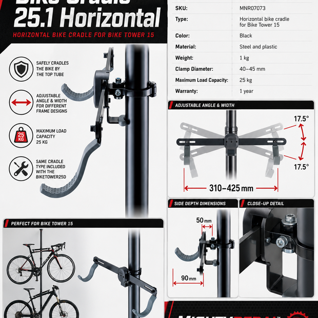 Minoura Bike Cradle 25.1 For Bike Tower 15