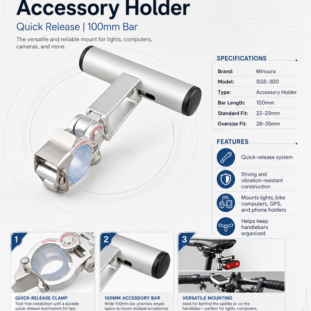Minoura Accessory Holder SGS-300 quick release (2 size) 100mm Bar