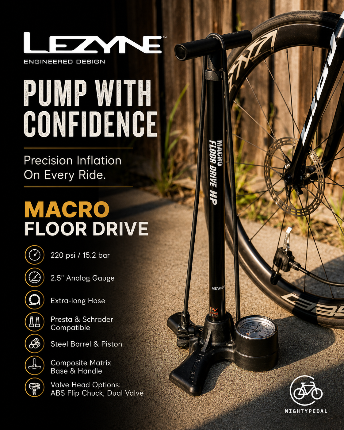 Lezyne Macro Floor Drive Bicycle Pump