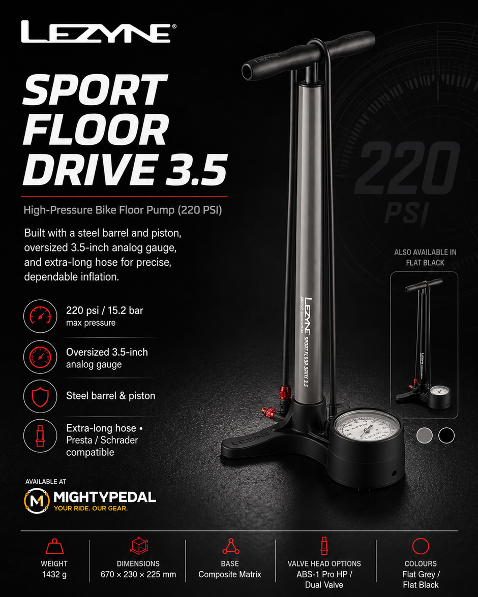 Lezyne Sport Floor Drive 3.5 Bicycle Pump