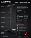 Lezyne Sport Floor Drive 3.5 Bicycle Pump