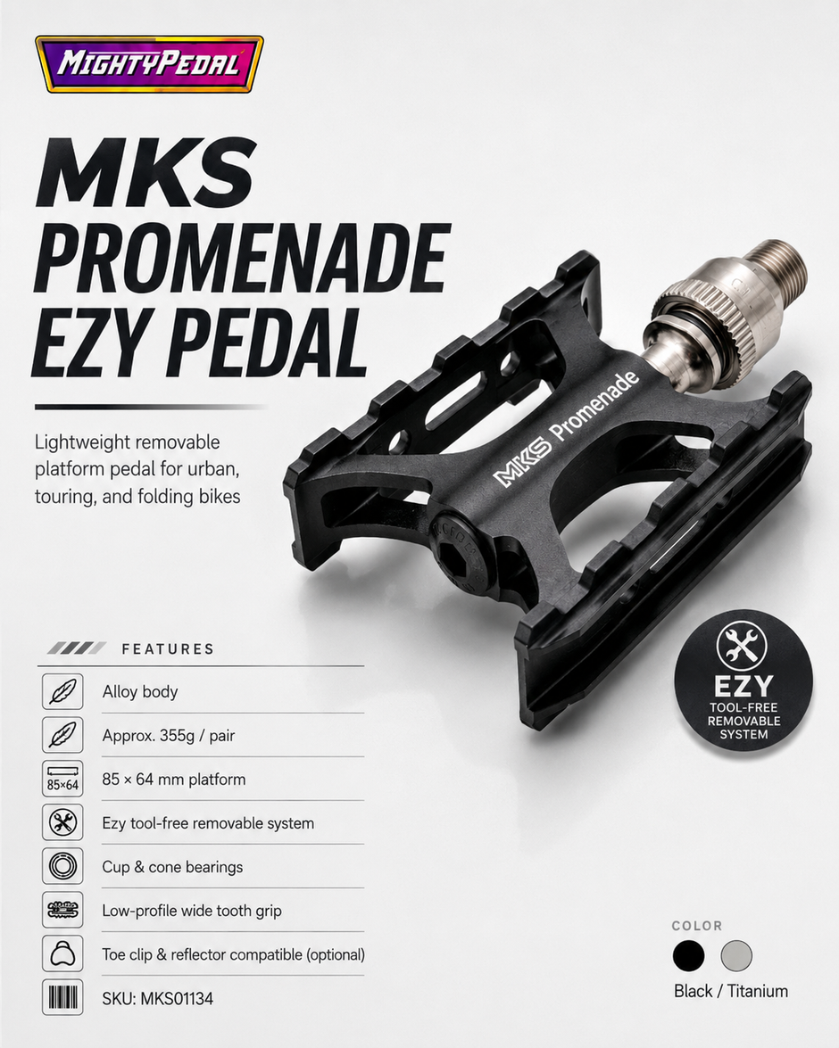 MKS Promenade Ezy(OneSide), LH-Ezy, Black Pedal