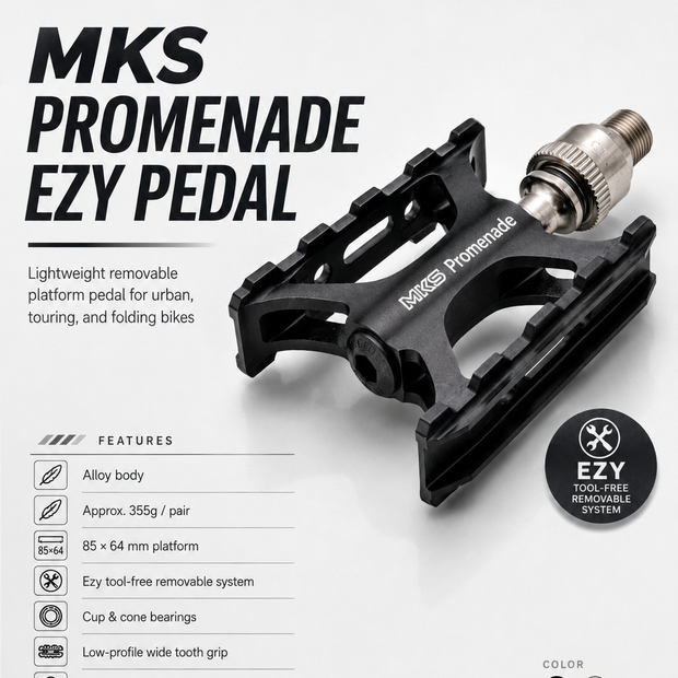 MKS Promenade Ezy(OneSide), LH-Ezy, Black Pedal