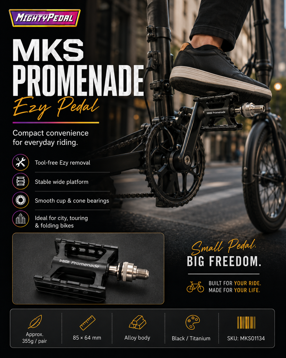 MKS Promenade Ezy(OneSide), LH-Ezy, Black Pedal
