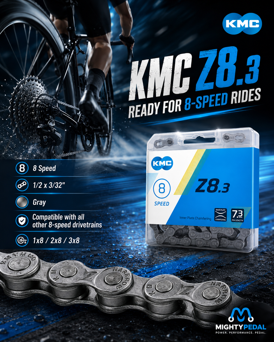 KMC Z8.3 Bicycle Chain, 8 Speed, Gray