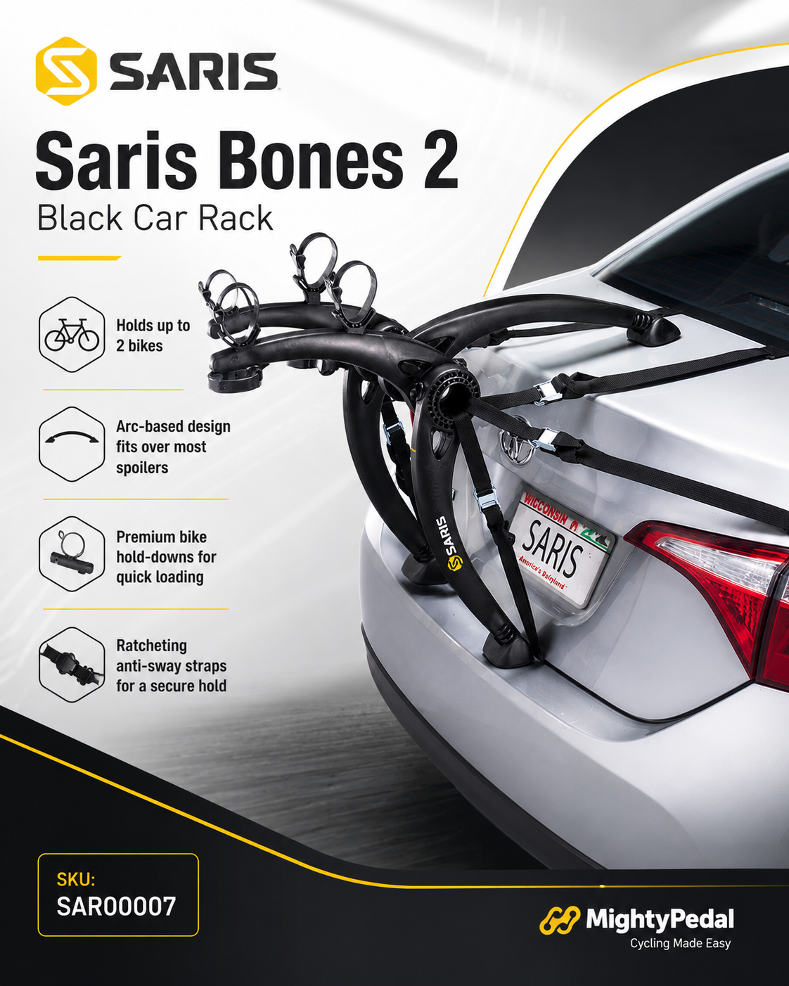 Saris Bones 2 Black Car Rack