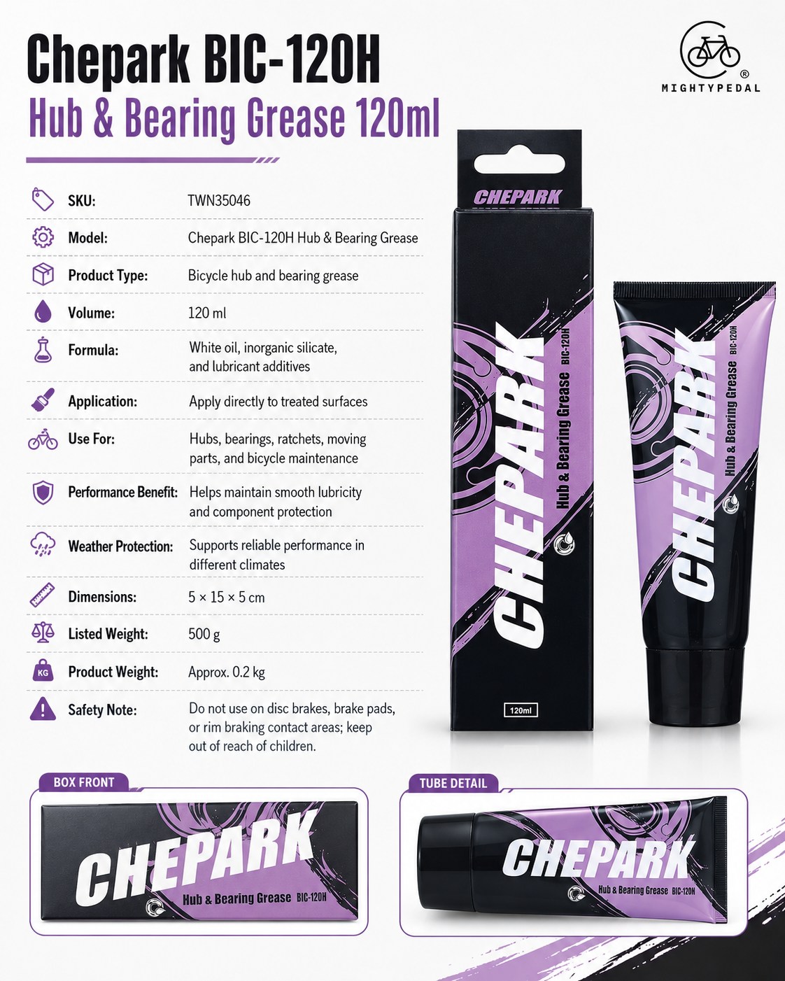 Chepark BIC-120H Hub & Bearing Grease 120ml