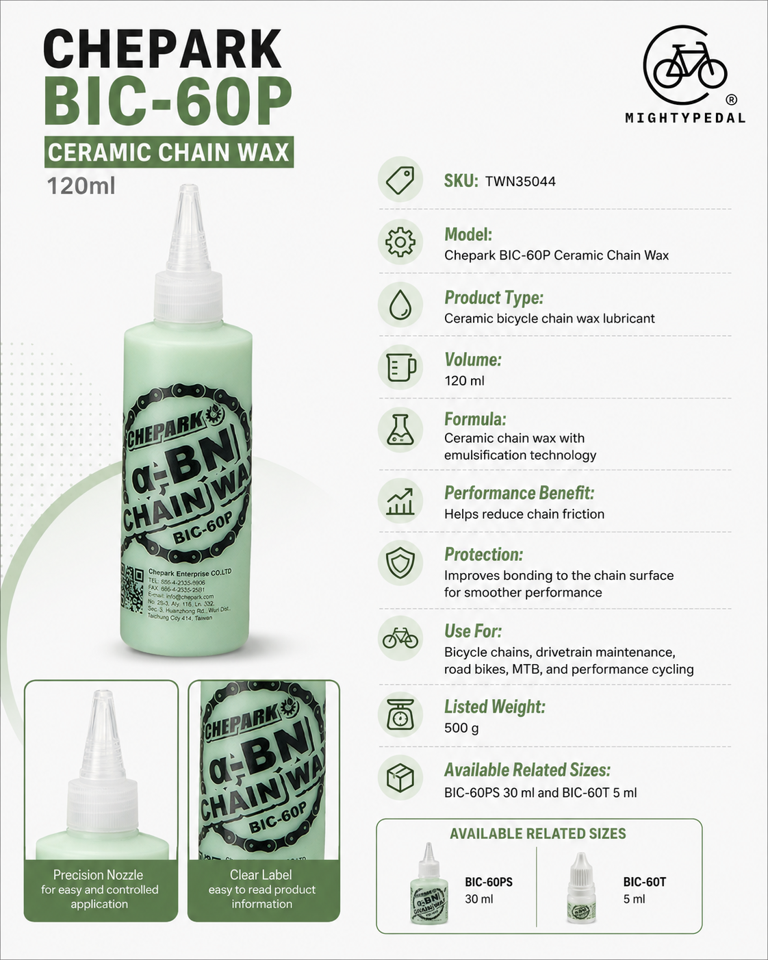 Chepark BIC-60P Ceramic Chain Wax 120ml