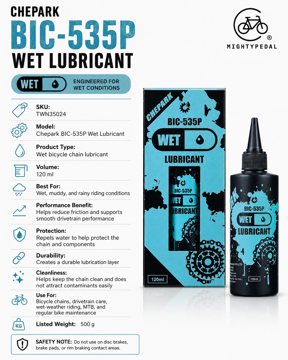 Chepark BIC-535P Wet Lubricant 120ml