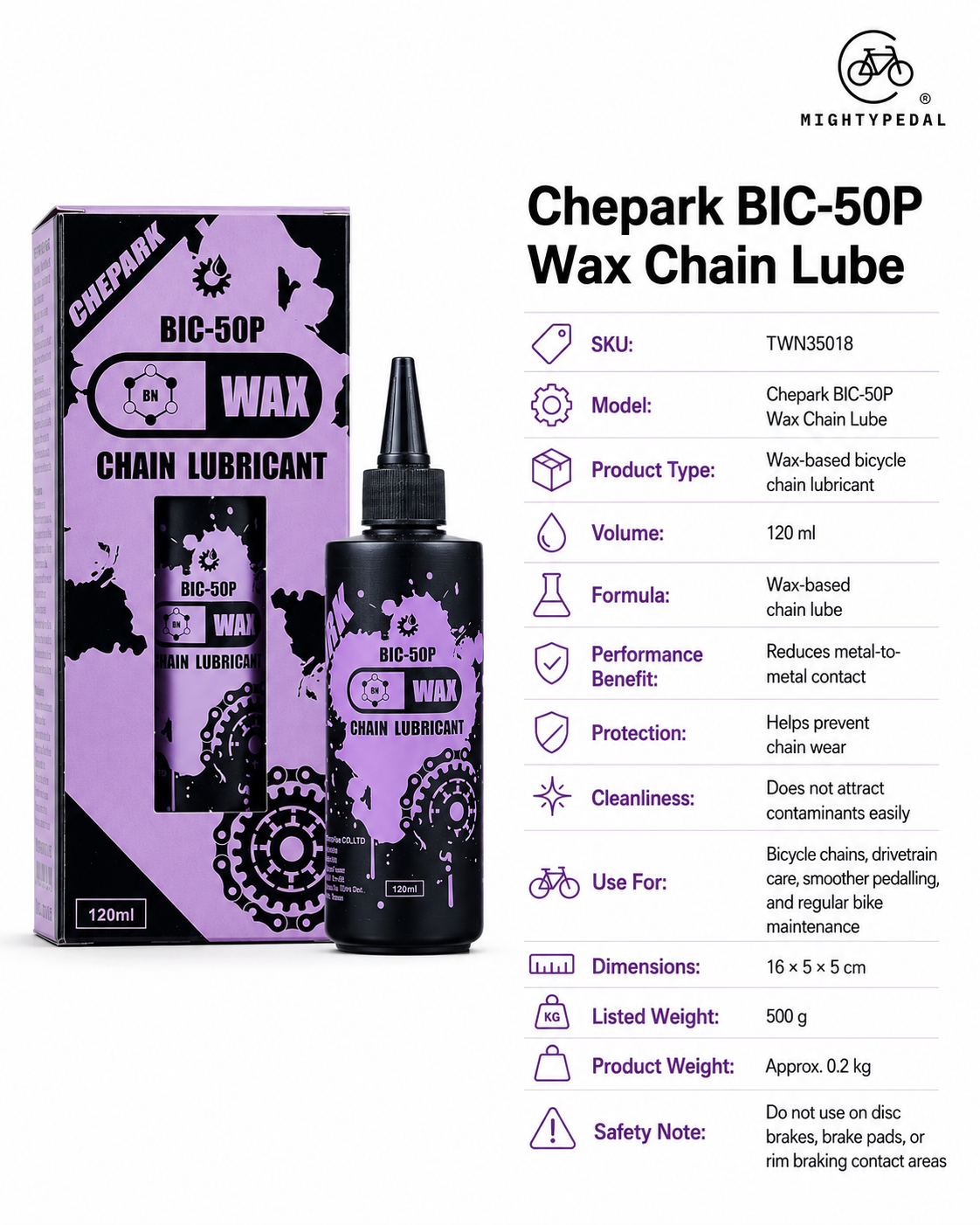 Chepark BIC-50P Wax Chain Lube 120ml