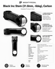 Black Inc Carbon Road Stem 31.8mm