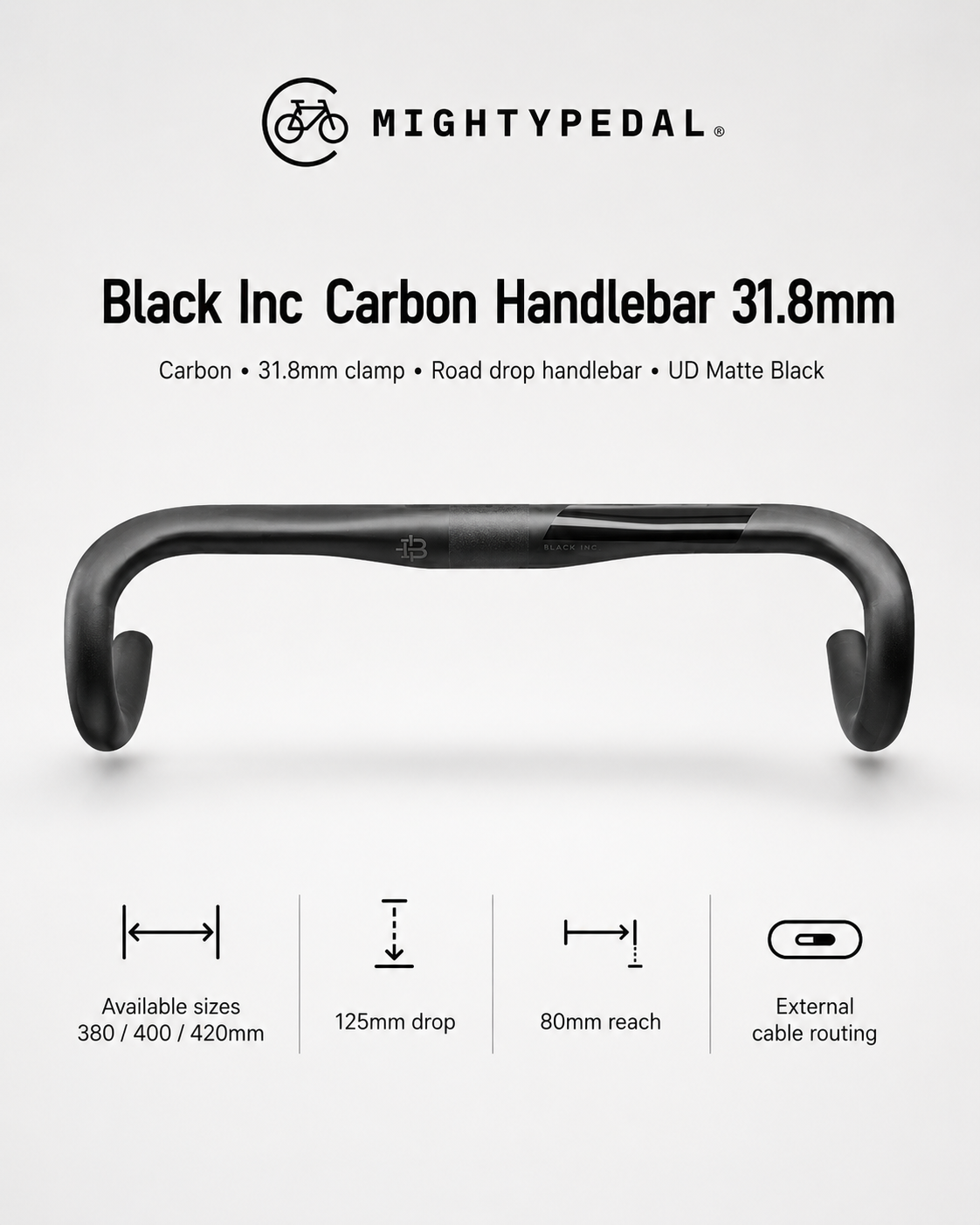 Black Inc Carbon Road Handlebar 31.8mm