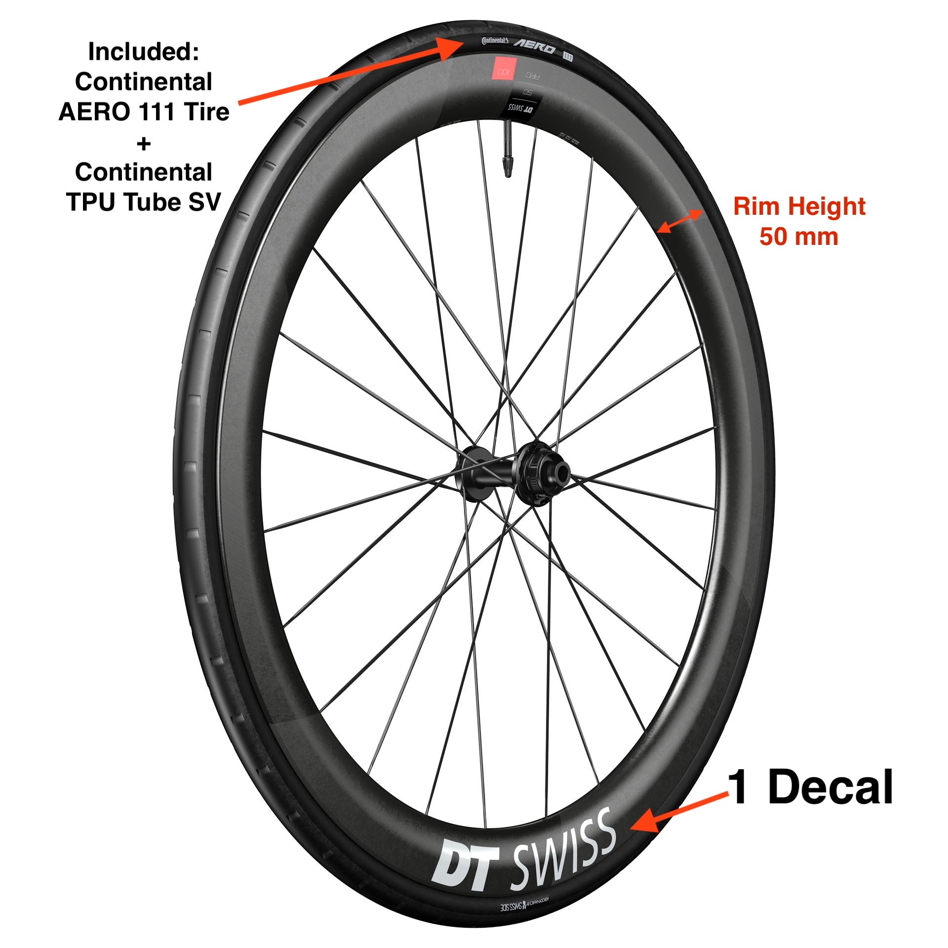 DT Swiss ARC 1100 700C Wheel Tires System (Front wheel)