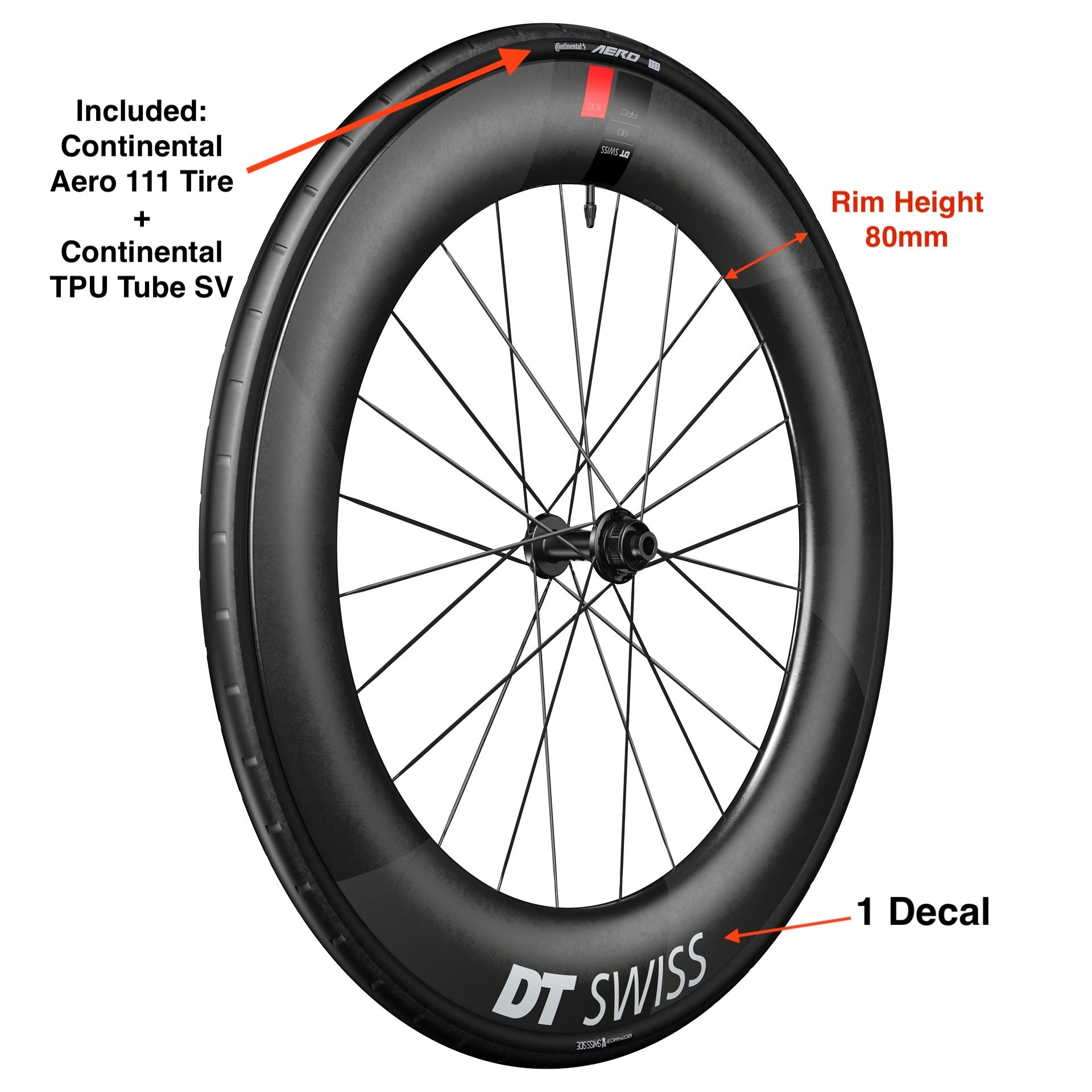 DT Swiss ARC 1100 700C Wheel Tires System (Front wheel)