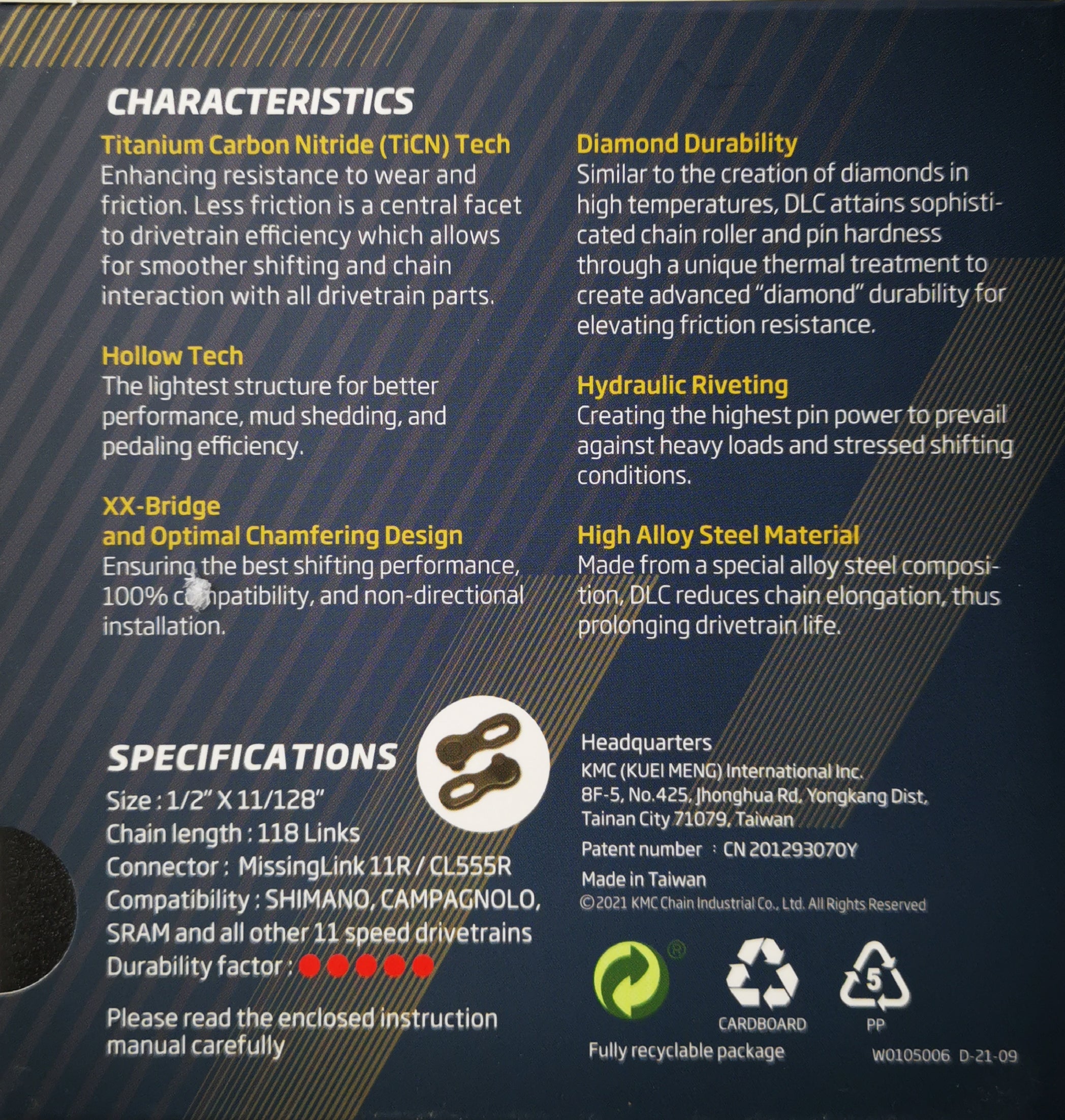 KMC DLC11 Chain, 11spd,