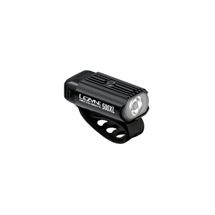 Lezyne Hecto Drive 500XL front bike light with compact design, high-output LED, and secure mounting strap for easy installation.