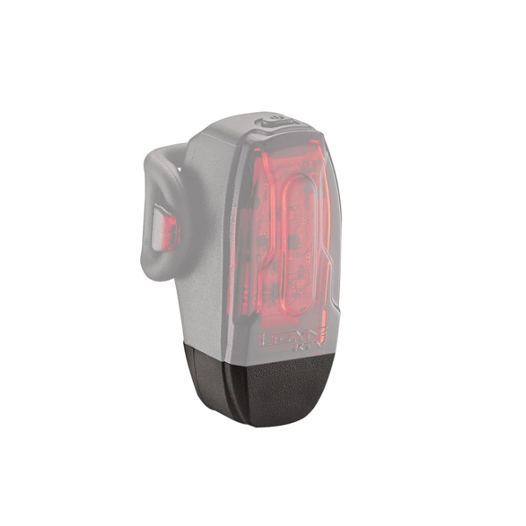 Replacement lens assembly for the Lezyne KTV Drive rear light, featuring a red lens for enhanced visibility and safety while cycling.