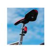 Lezyne KTV Pro Drive rear bike light mounted on the seat post, featuring red LED light and high visibility.