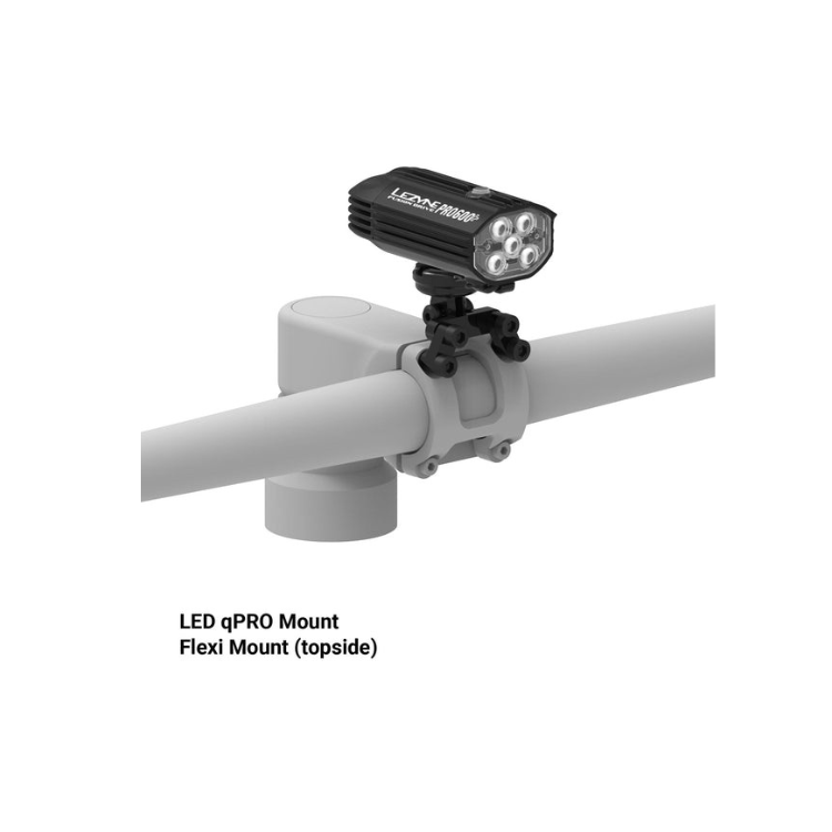 Lezyne LED qPRO Mount Flexi Mount for securely attaching the bike light in the topside position on handlebars.
