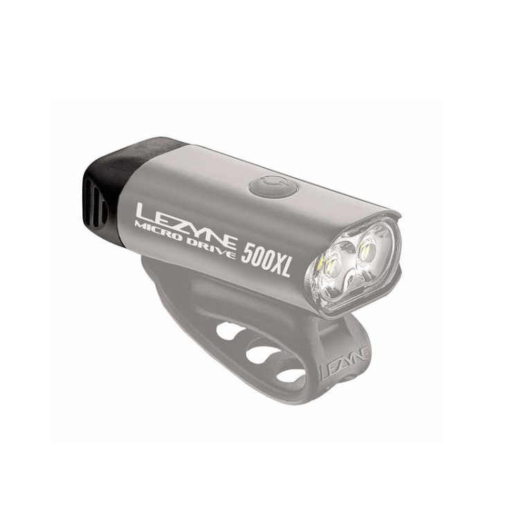 Replacement lens assembly for the Lezyne Micro Drive 500XL front light, offering powerful illumination for night cycling, ensuring high visibility.