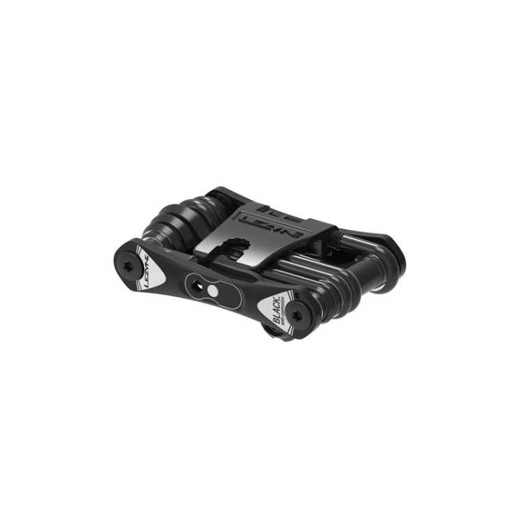 Lezyne RAP II 19 CO2 Multi Tool, designed for cyclists with 19 essential tools including a CO2 inflator for quick tire fixes, all housed in a sleek, compact black design.