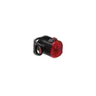 Lezyne compact rear bike light featuring a red LED light, designed for easy attachment and enhanced visibility while cycling.