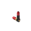 Lezyne ABS pump chuck adapter in red, gold, and black, designed for Presta and Schrader valves