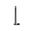 Side view of Lezyne black floor pump with tall barrel and analog gauge at the base.