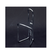 Sleek silver Lezyne bottle cage with a reflective polished alloy finish.