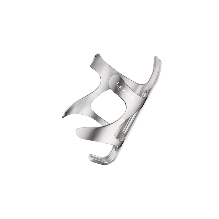 Polished silver Lezyne CNC bottle cage designed for durability and a premium look.