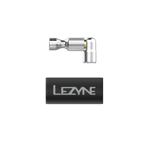 Lezyne CO2 inflator with ergonomic handle, featuring a durable, sleek build for quick tire inflation.