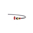 Lezyne pump hose with red and gold ABS chuck adapter for Presta and Schrader valves.