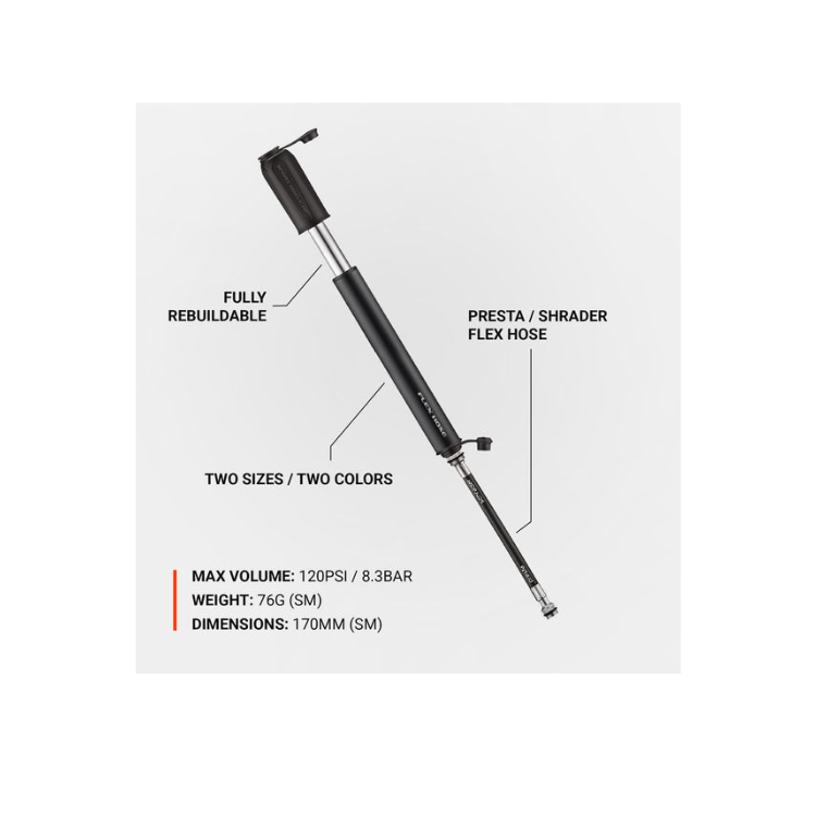 Lezyne Sport Drive HP extended with Flex Hose and rebuildable design.