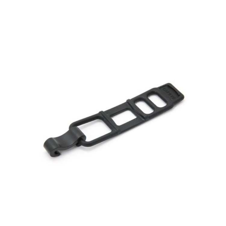 Black Lezyne universal silicone strap used to mount LED bike lights securely to handlebars or seatposts