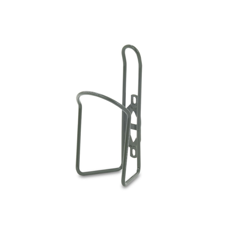 Durable Minoura bottle cage in sleek army green for rugged cycling setups.