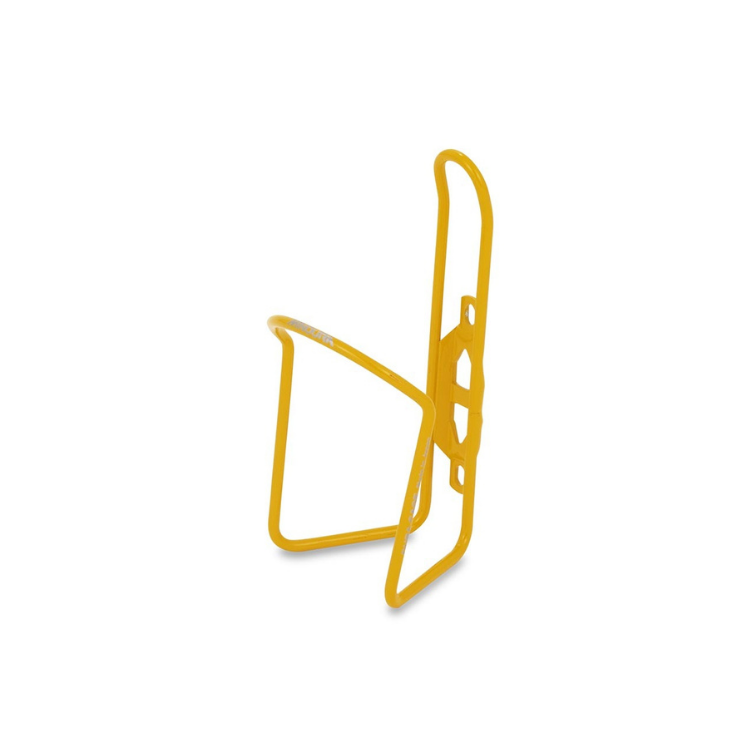 High-visibility yellow Minoura bottle cage for vibrant style and strong grip on bottles.