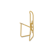 Sleek Minoura bottle cage in metallic gold for secure bottle holding on rides.