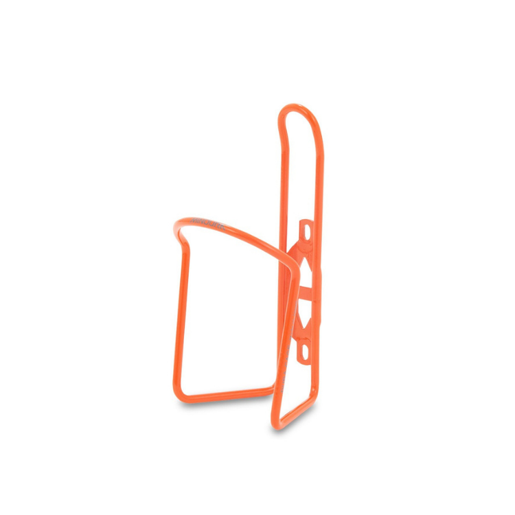 Bright orange Minoura bottle cage offering secure bottle retention with a bold look.