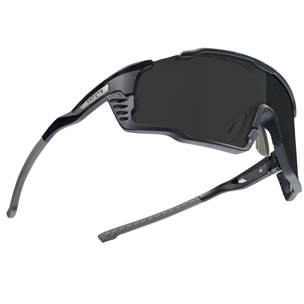 Cateye Sunglasses, Photochromic, Black/Cinnamon